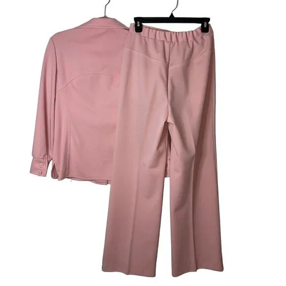 Jack Winter Vintage Womens Two Piece Set Jacket Pants Suit Size Medium Pink - Picture 2 of 12